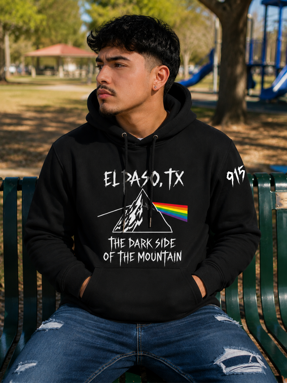 model wearing hoodie park background