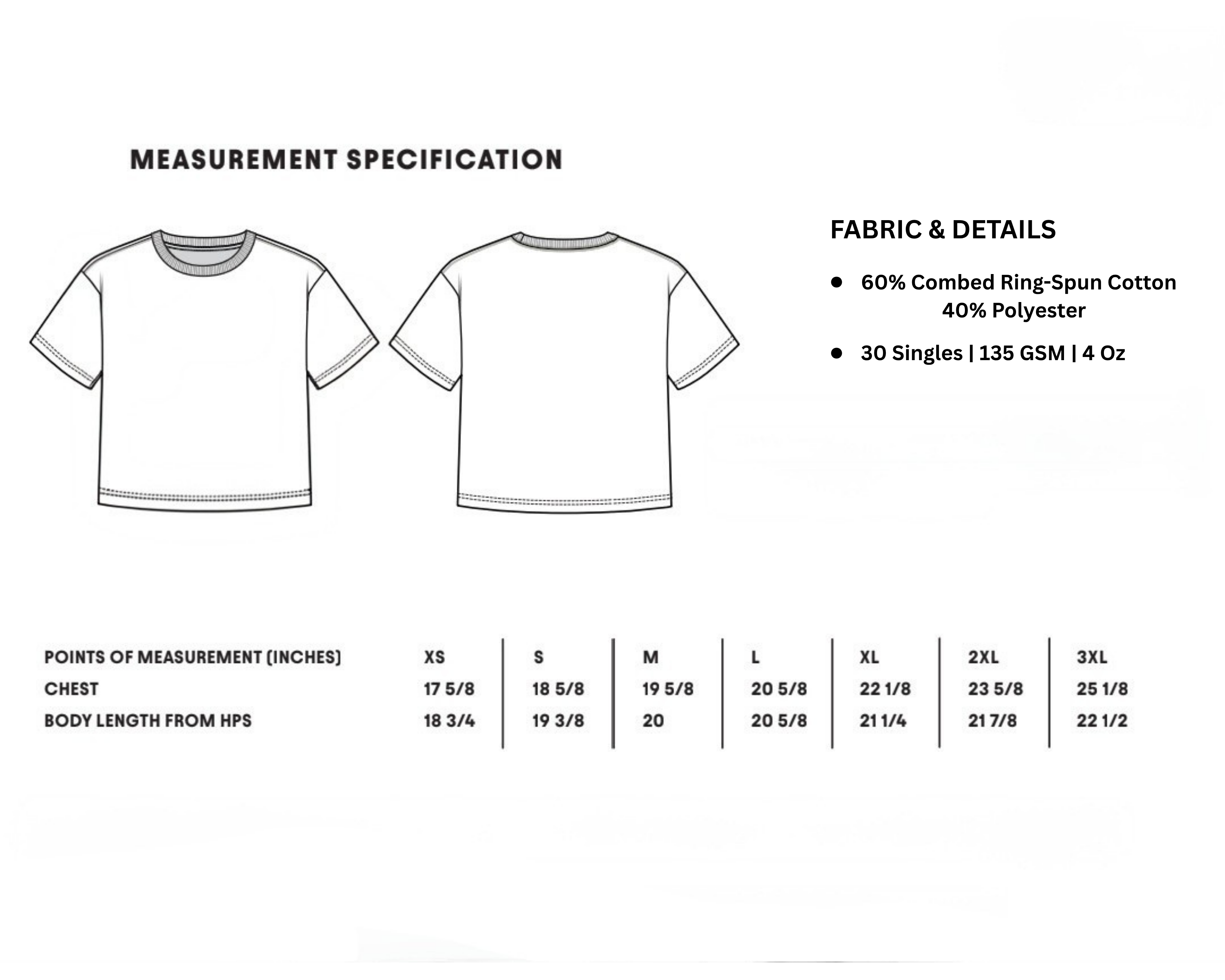 measurement chart crop top